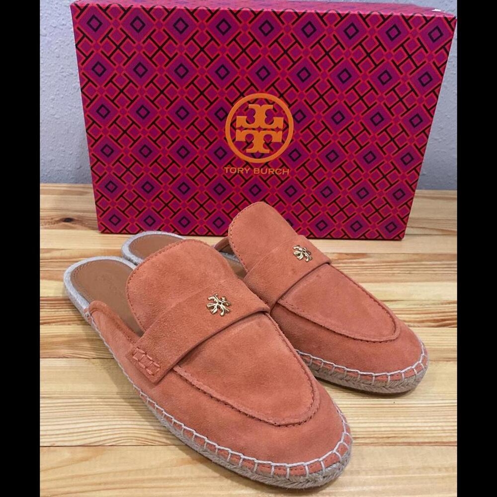 Tory Burch Seaside Mule Espadrille / Natural Suede Orange